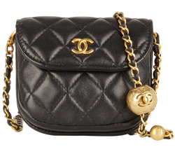 Mini Pearl Crush Waist Bag, Leather, Black, 29955463 (2019), DB, 3*